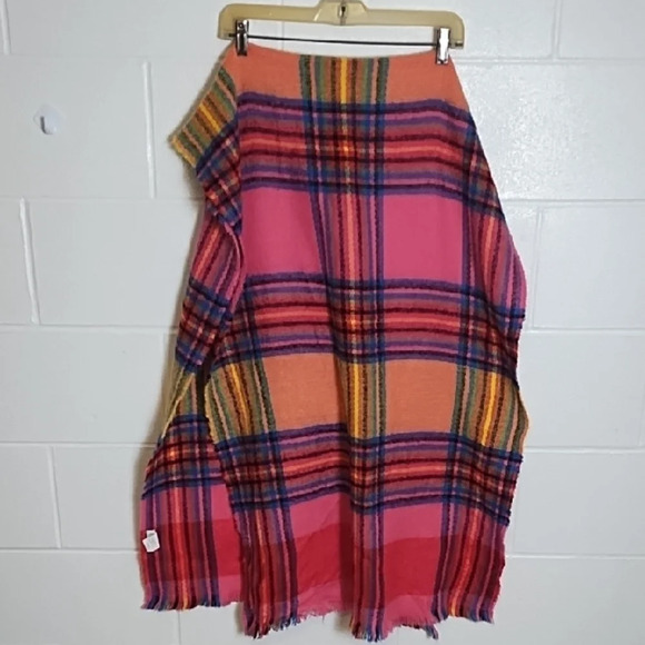 36"X74" Multi Colored Plaid Soft Fabric Scar Wrap - Picture 2 of 8